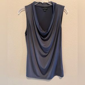 Gray Drape Collar Top